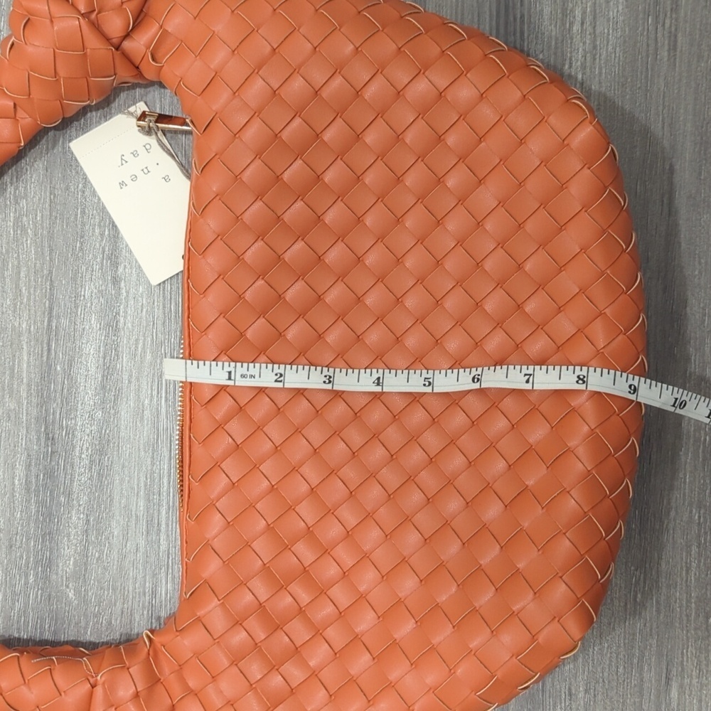 a new day Woven Hobo Shoulder Bag in Coral Orange - Picture 8 of 10